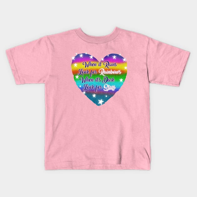 The Colorful Heart with wisdom words Kids T-Shirt by Senthilkumar Velusamy